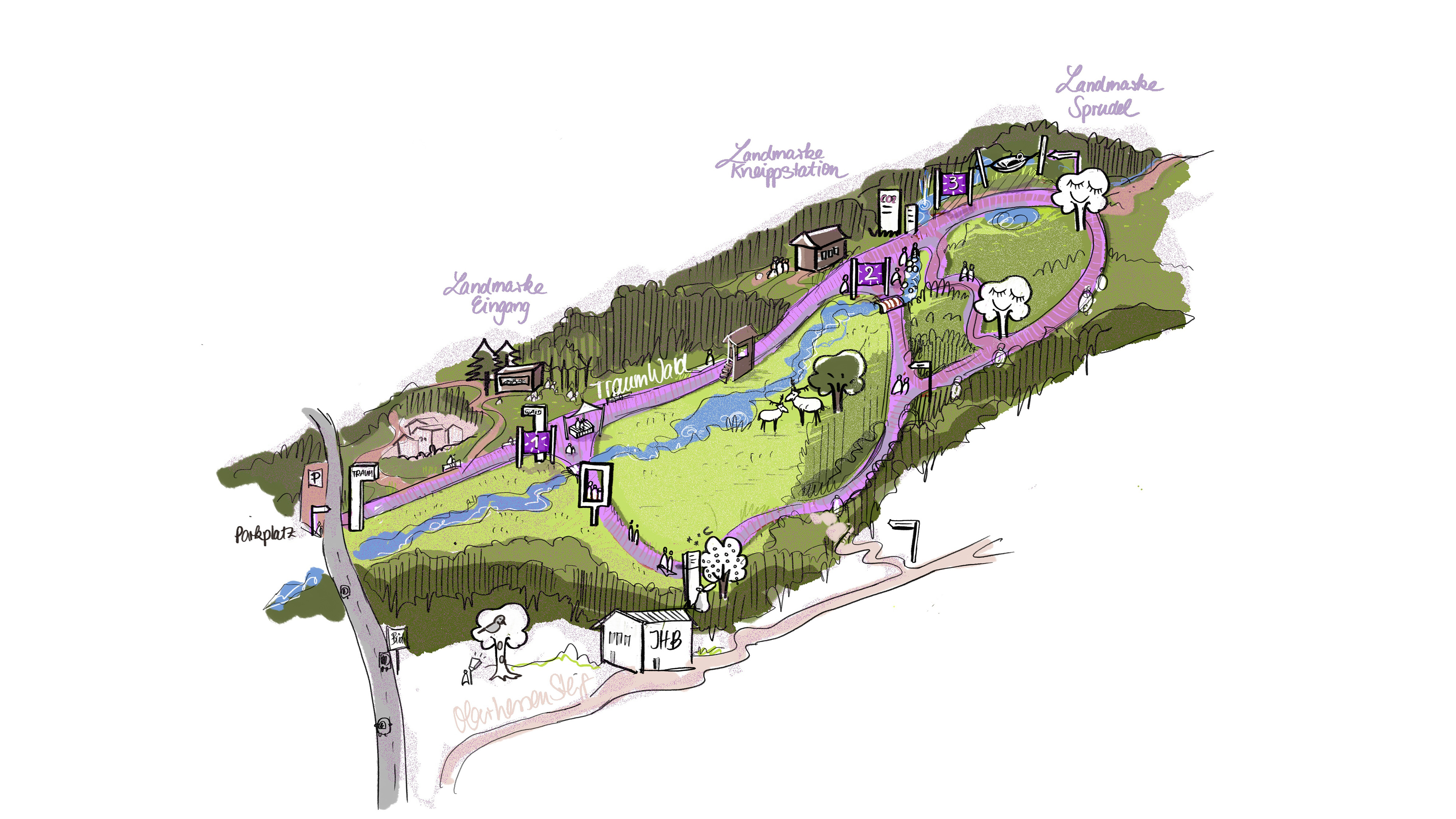 Sensibel in den Bestand eingebettet liegen die neuen Elemente und stärken die Orientierung sowie die Umweltbildung